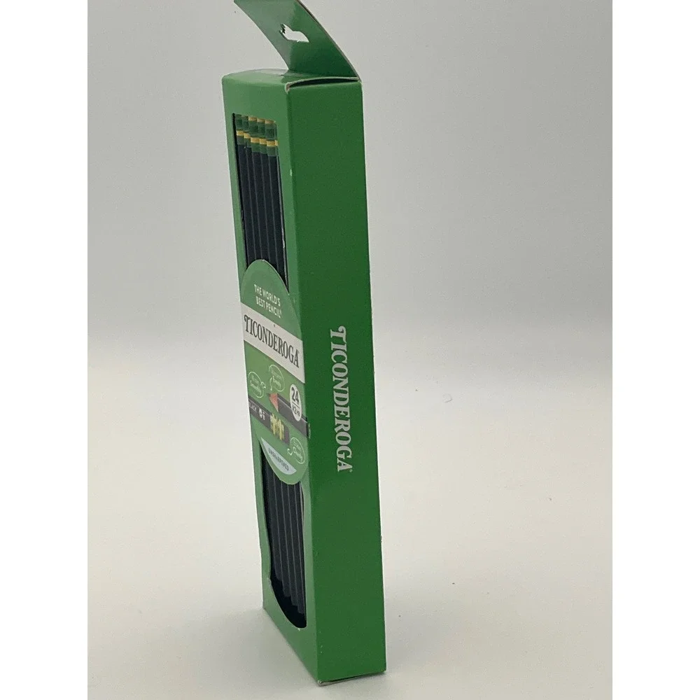 Ticonderoga Matte Black Wood-Cased Pencils 24 Count #2 HB Unsharpened X13926